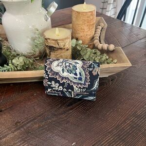 Vera Bradley Navy and Cream Floral Wallet